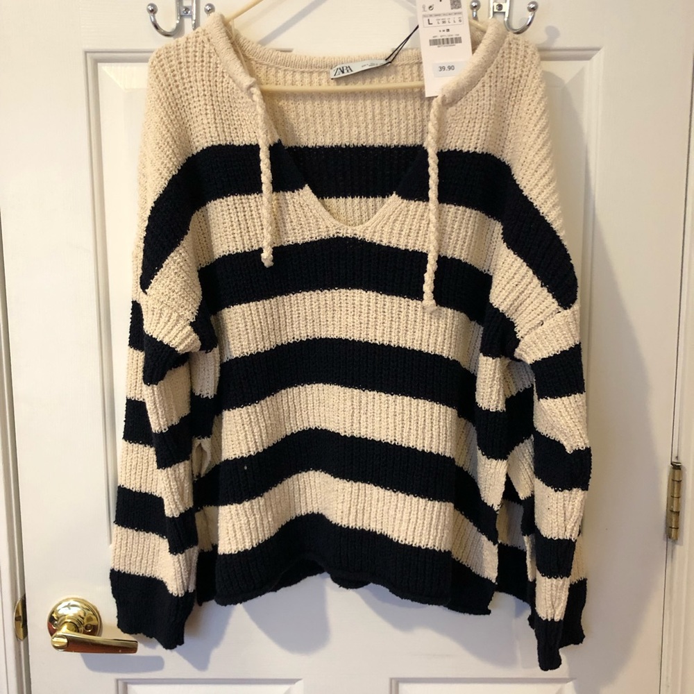 NWT Zara Striped Knit Sweater - Picture 2 of 4